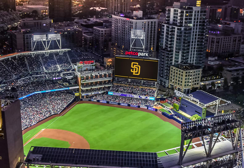 Petco Park and the bay